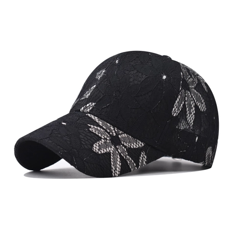 Cappellino Da Baseball In Pizzo Floreale Da Donna Traspirante Rete Cotone Cappello Da Sole Sfumato Moda Regolabile Elegante