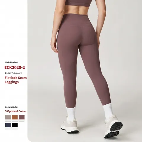 Leggings Yoga Vita Alta Da Donna Sollevamento Glutei Effetto Nudo Nylon Spandex Sport Fitness Corsa Collant