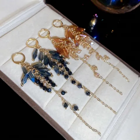 Böhmische Lange Quastenohrringe Mit Glasperlen Und 925er Sterling Silber Ohrstecker Vintage Ethnischen Stil Für Frauen