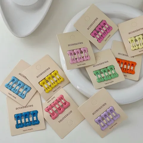 Bone Shape Hair Clips Alloy Mini BB Side Pins Macaron Candy Color Cute Novelty Hair Accessories For Women Girls
