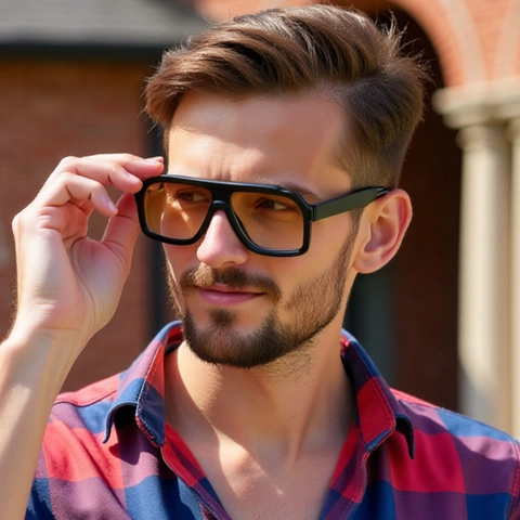Fashion Square Frame Sunglasses UV400 Protection Large PC Propionate Metal Core Temples Trendy Shades Men Women