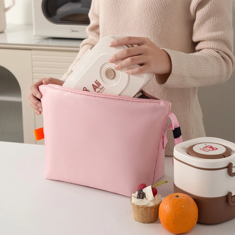 Sac À Déjeuner Isolé Tissu Oxford Doublure En Aluminium Imperméable Sac À Déjeuner Portable Pour Bureau École Pique-Nique