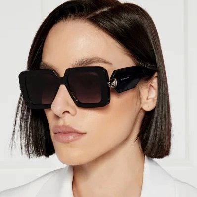 Oversized Square Sunglasses For Women Retro Baroque Style PC Frame Resin Lens Metal Snake Head Decoration UV400 Fashion Eyewear