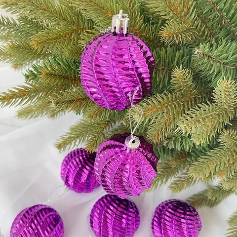 Addobbi Albero Di Natale Palline Plastica Spirale Metallico Trama Ondulata Decorazione Festa Casa Ufficio