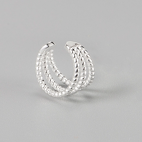 S925 Sterling Silber Gedreht Ear Cuff Ohne Piercing Minimalistisch Mehrschichtig Ohrknochen-Clip Mode Ohrringe Damen Schmuck