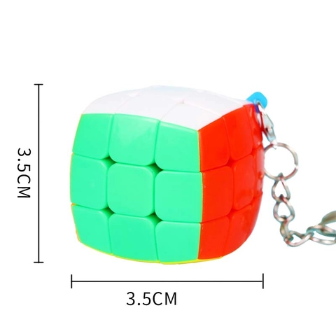 Mini Magic Cube Keychain Fidget Toy Portable Stress Relief Puzzle Cube Pendant Bread Shaped Toys For Kids