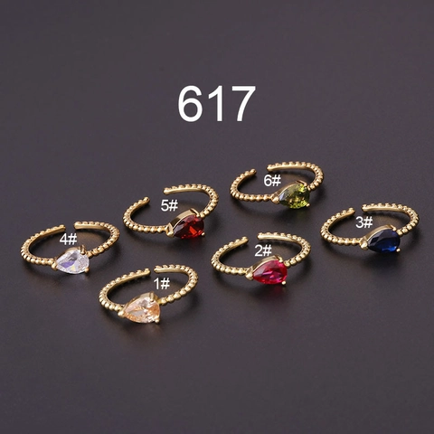 Bague En Zircone Cubique Cuivre Goutte Deau Coupe Poire Ajustable Bande Perlée Bijoux De Mode Pour Femmes