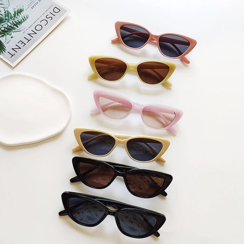 Mode Kattenoog Zonnebril Vrouwen Resin Frame UV400 Bescherming Retro Klein Frame Brillen