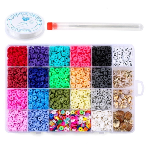 DIY Jewelry Making Polymer Clay Heishi Beads Letter Beads Alloy Ocean Charms For Bracelet Necklace Crafting Bohemian Style