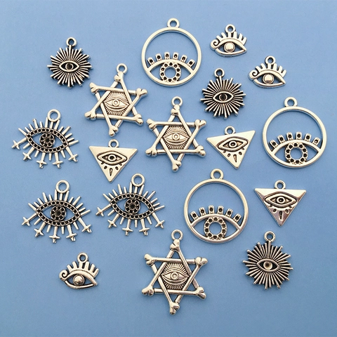 Evil Eye Charms Zinc Alloy Eye Of Horus Pendants For DIY Jewelry Making Bracelet Necklace Accessories Silver Tone