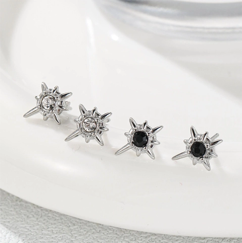 Sternenstrahl Ohrstecker Titanstahl Zirkonia Inlaid Gothic High Street Mode Schmuck Für Männer Und Frauen