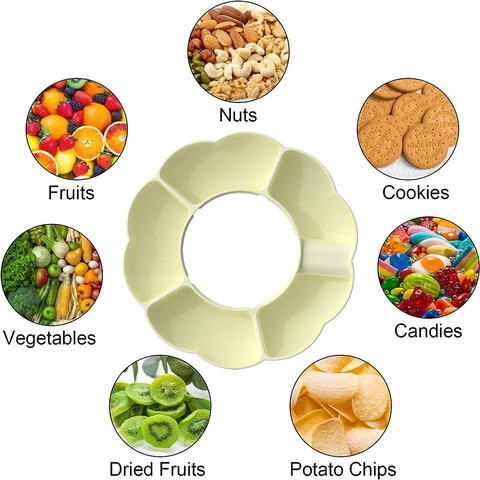 Silicone Snack Platter For Tumbler Cup Reusable Flower Shaped Multi Compartment Food Grade Accessory Dishwasher Safe