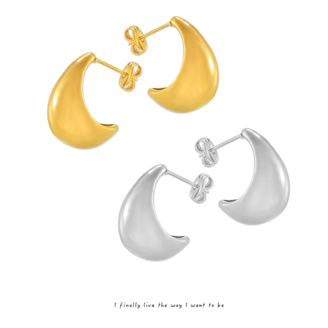 Pendientes de Aro Minimalistas de Acero de Titanio Geométricos de Gota Chapados en Oro Plata Joyas para Mujer