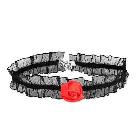 Collier Choker En Dentelle Rose En Tissu Fleur Gothique Araignée Pendentif Halloween Bijoux Accessoire Pour Femmes Rétro Style Sexy
