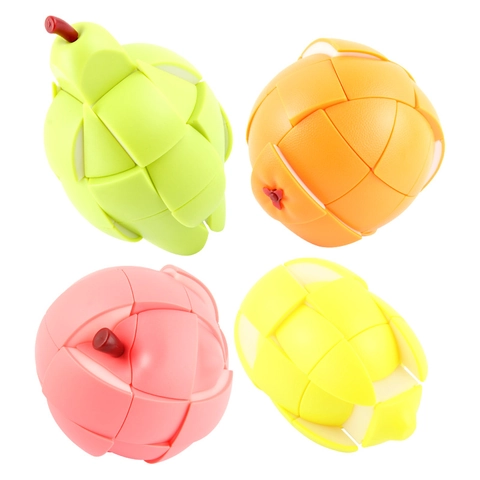 Realistic Fruit Shaped Irregular Magic Cube Peach Pear Orange Lemon Puzzle Brain Teaser Educational Toy For Kids Adult Stress Relief