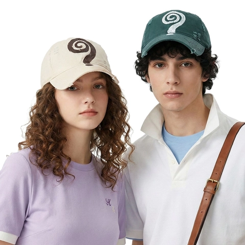Casquette De Baseball En Coton Délavé Rétro Streetwear Graffiti Spirale Réglable Chapeau De Soleil Pour Hommes Femmes