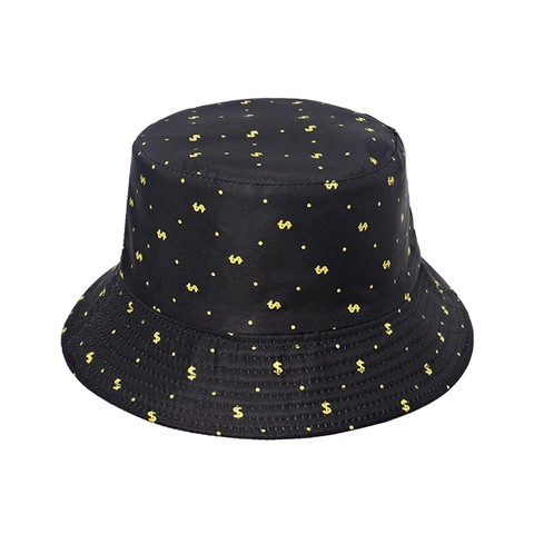 Sombrero De Pescador De Poliéster Con Estampado De Billetes De Dólar Streetwear Vintage Protección Solar Unisex