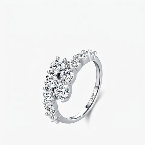 Anello In Argento Sterling 925 Intrecciato Zirconia Cubica Scintillante Gioielli Di Moda Eleganti Per Donne