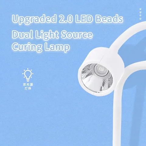 Lámpara De Uñas UV LED Portátil Cuello De Cine Flexible Con USB De Plástico Mini Secador De Uñas Para Esmalte De Gel Blanco
