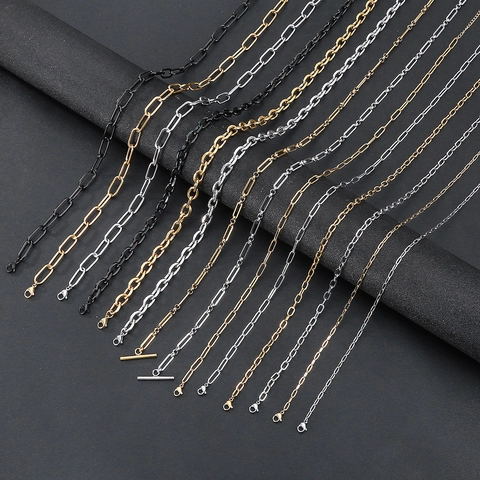 Collar De Cadena De Clip Minimalista Acero Inoxidable Impermeable Joyería Para Mujeres Hombres