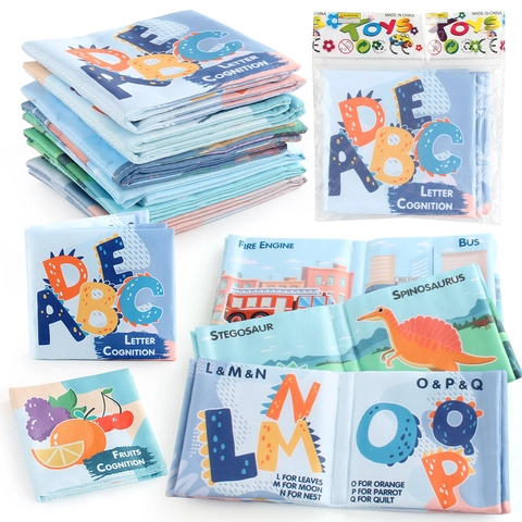 Libros De Tela Para Bebés Tela Lavable Aprendizaje Temprano Cognición Animales Letras Frutas Tráfico Dinosaurios Juguetes