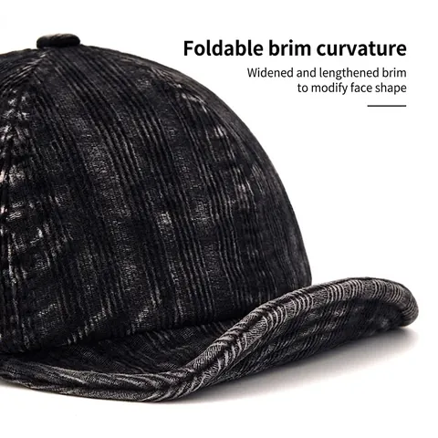 Casquette De Baseball En Velours Côtelé Rétro Visière Souple Délavée Ajustable Chapeau Hommes Femmes Automne Hiver