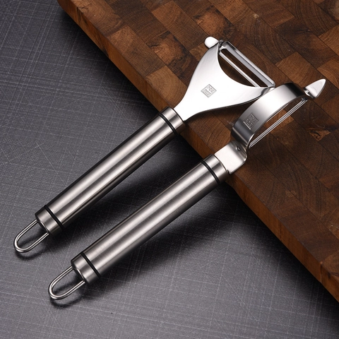 304 Stainless Steel Vegetable Peeler Sharp Multifunctional Kitchen Fruit Scraper With Tail Hanging Hook Simple Style