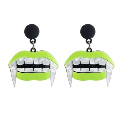 Halloween Vampir Zähne Ohrringe Acryl Lippen Anhänger Drop Schmuck Party Zubehör Damen