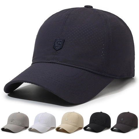 Gorra De Beisbol Transpirable Secado Rapido Poliester Perforado Laser Sombrero De Sol Para Deportes Al Aire Libre Unisex