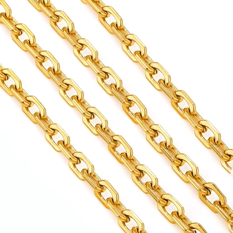 Stainless Steel Chain DIY Jewelry Making Necklace Bracelet Geometric Octagon Link Paperclip Cable Curb Chain Plain Accessory