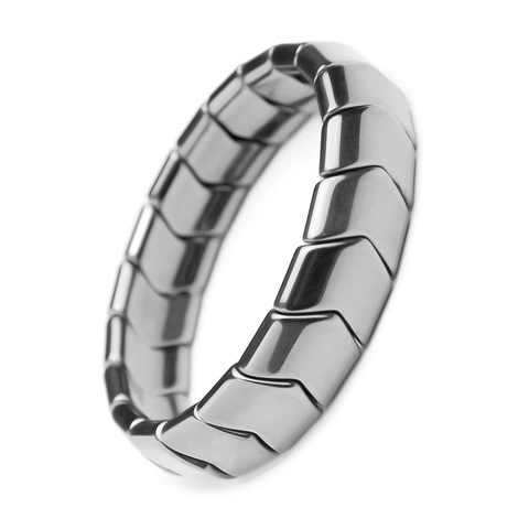 Poliertes Hämatit Magnetstein Perlenarmband Geometrisches Chevron Oval Minimalistischer Unisex Schmuck
