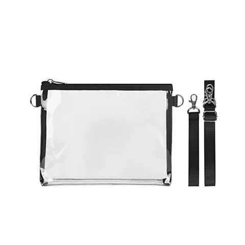 Clear PVC Crossbody Bag Waterproof Stadium Approved Messenger Purse With Adjustable Shoulder Strap For Travel Sports