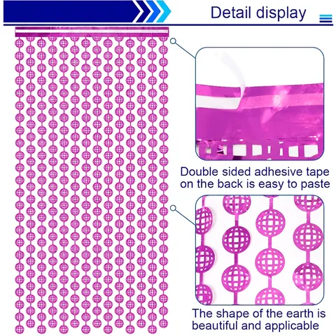 Metallic Hollow Disco Ball Fringe Curtain Shiny Foil Tinsel Backdrop For Wedding Birthday Party Decoration And Celebration