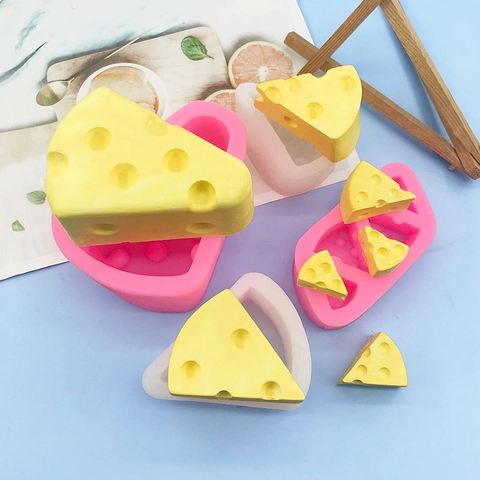 Cheese Shape Silicone Mold For DIY Cake Chocolate Soap Candle Making Food Grade Heat Resistant 3D Baking Tool