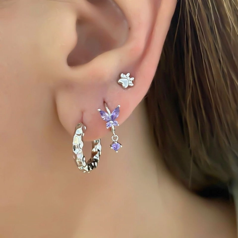925 Sterling Silver Butterfly Stud Earrings For Women Shiny Rhinestone Inlaid Animal Shape Fashion Piercing Jewelry Accessory
