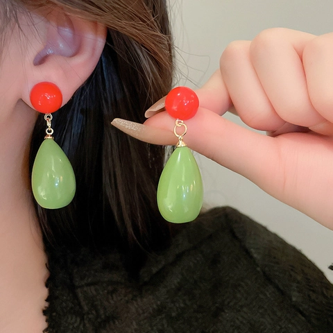 Orecchini Pendenti A Goccia Per Donna Gioielli Geometrici In Resina Vintage Con Perno In Argento