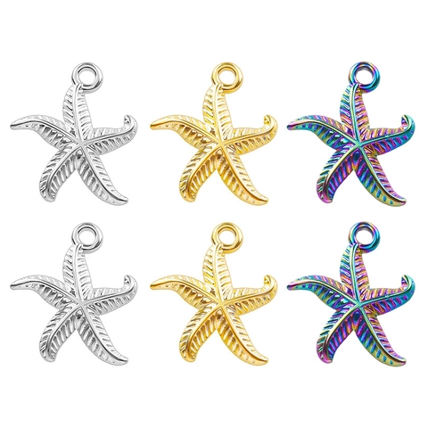 Colgante De Estrella De Mar De Acero Inoxidable 304 Dije De Animal Marino Para Creación De Joyas DIY Accesorio Para Collar Pulsera