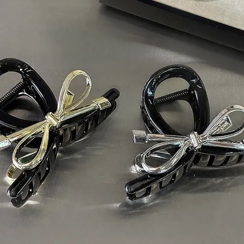 Elegant Hair Claw Clip Plastic And Alloy Metal Bow Shark Grip Trendy Hair Accessories For Women