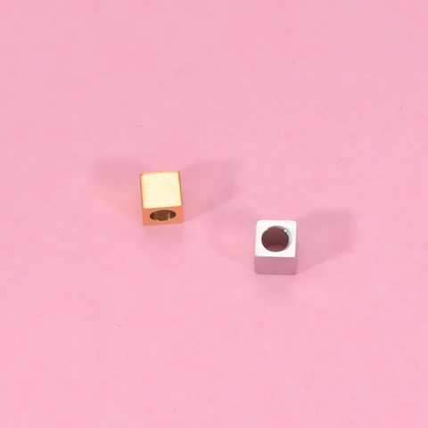 Quadratische Würfel Lose Perlen 304 Edelstahl Spiegel Poliert Spacer Perlen Für DIY Schmuckherstellung Halsketten Armbänder
