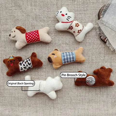 Süße Cartoon Tier Plüsch Accessoires Stickerei DIY Schmuckherstellung Materialien Haarklammern Broschen Kawaii Stil