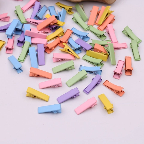 Mini Mollette Per Capelli Alligatore Opaco Colorato Metallo Clip A Becco D'Anatra DIY Produzione Di Gioielli Accessori Per Capelli