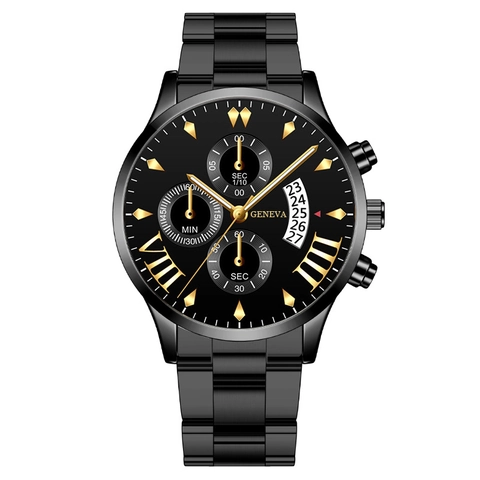 Orologio Al Quarzo Da Uomo Design Cronografo Display Calendario Cinturino In Acciaio Inossidabile Cassa In Lega