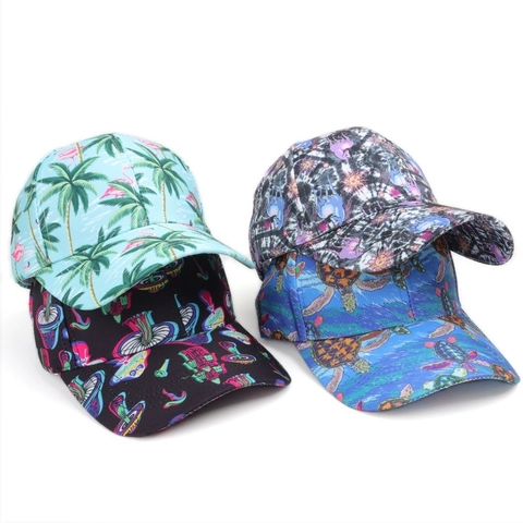 Baseball Cap Cotton Polyester Digital Printed Curved Brim Adjustable Sun Protection Hip Hop Hat For Men Women