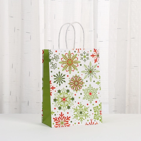 Bolsas De Regalo De Navidad Papel Kraft De Mano Dibujos Animados Impresos Fiesta Caramelos Embalaje