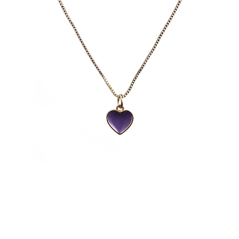 Herz Anhänger Halskette Kupfer Vergoldet Emaille Bunt Süß Boxkette Schmuck Für Damen Elegant Mode