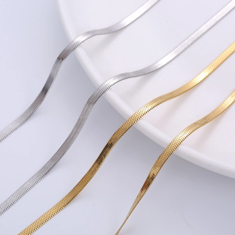 Collana A Catena Piatta In Acciaio Inossidabile Gioielli Minimalisti Girocollo Per Donna E Uomo