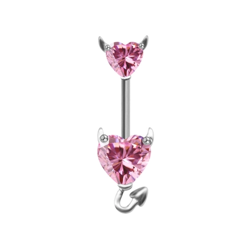 Piercing all'Ombelico in Acciaio Inossidabile per Donna Zirconia Farfalla Cuore Diavolo Lettera Gioielli per Piercing al Corpo