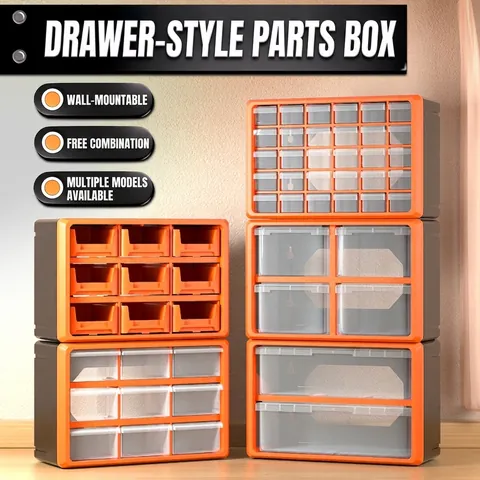 Schubladen Aufbewahrungsbox Kunststoff Stapelbar Wandmontage Mehrere Fächer Werkzeug Organizer Bauteilschrank Für Werkstatt