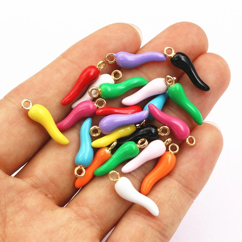 Ciondoli Peperoncino Lega Zinco Smalto Goccia Per Creazione Gioielli Fai Da Te Accessori Stile Cornicello Italiano