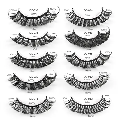 Russian Curl False Eyelashes Synthetic Fiber DD Curl Dense Natural Look Handmade Extension Makeup Tools
